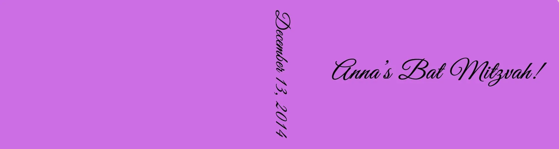 Custom mitzvah flipbook cover for Anna's Bat Mitzvah
