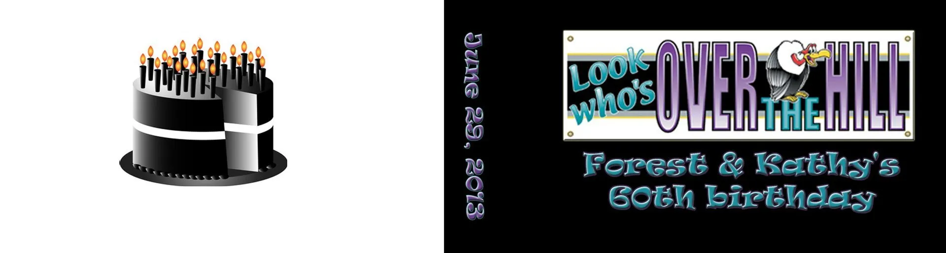 Custom birthday flipbook cover for Forest and Kathy's 60th Birthday