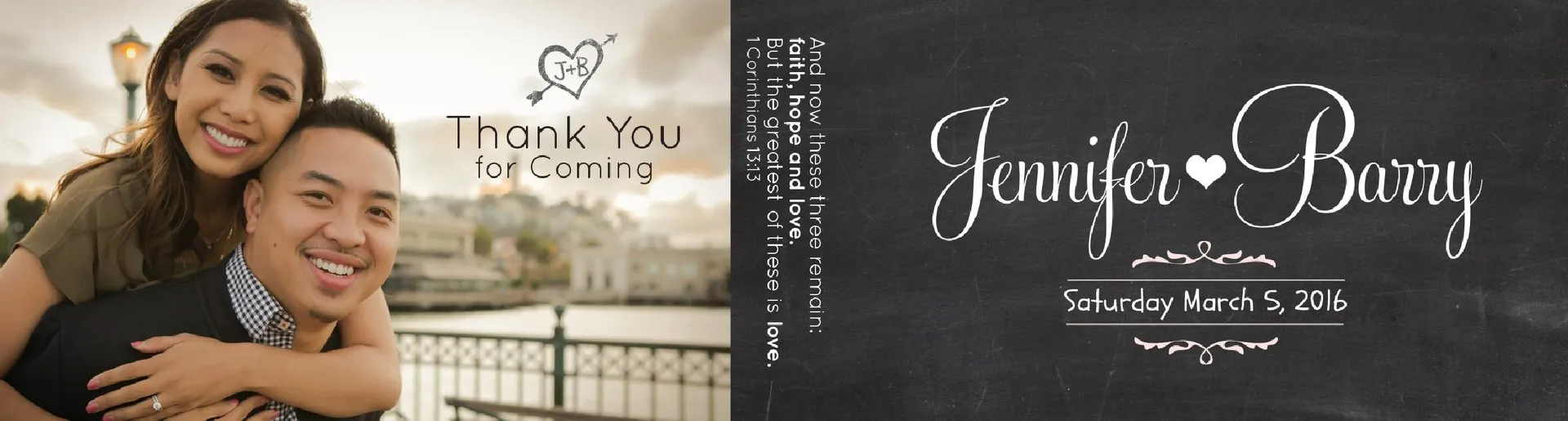 Custom wedding flipbook cover for Jennifer and Barry