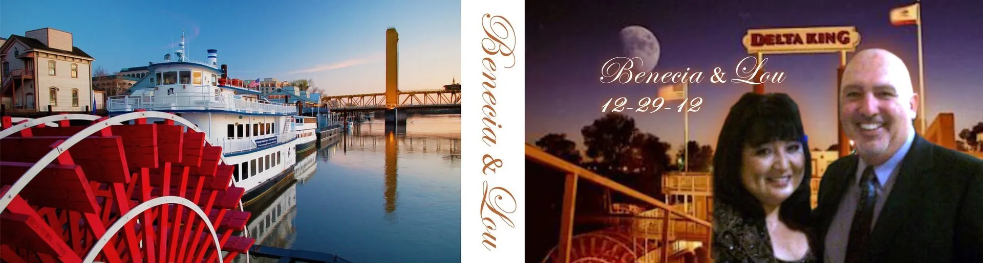 Custom wedding flipbook cover for Benecia and Lou