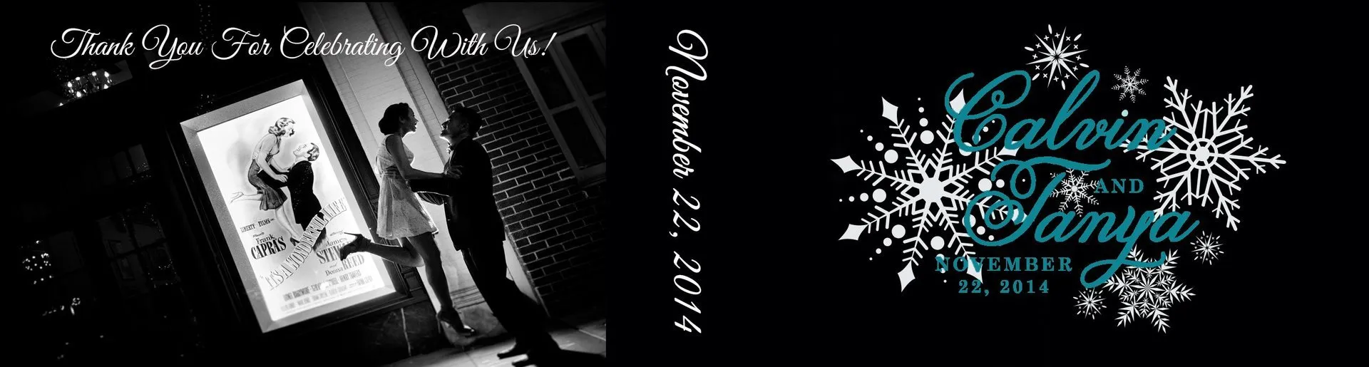 Custom wedding flipbook cover for Calvin and Tanya