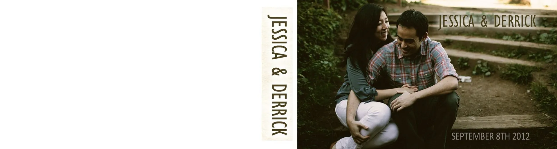 Custom wedding flipbook cover for Jessica and Derrick