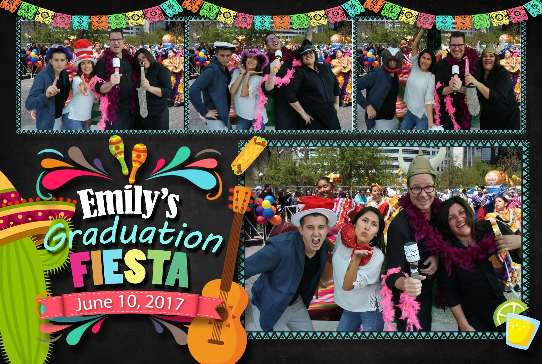 Guests posing for a green screen activation