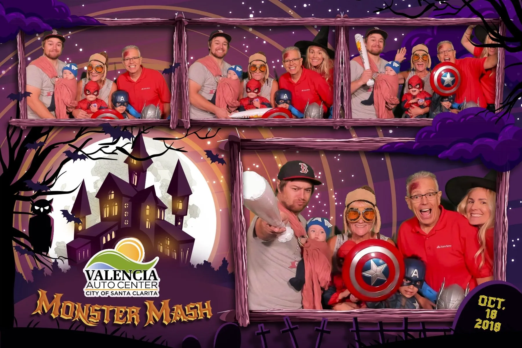 Green screen flipbook activation with custom digital backgrounds at a company party