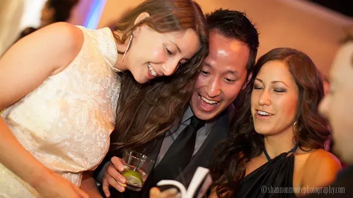 Wedding guests creating their custom Action Flipbooks