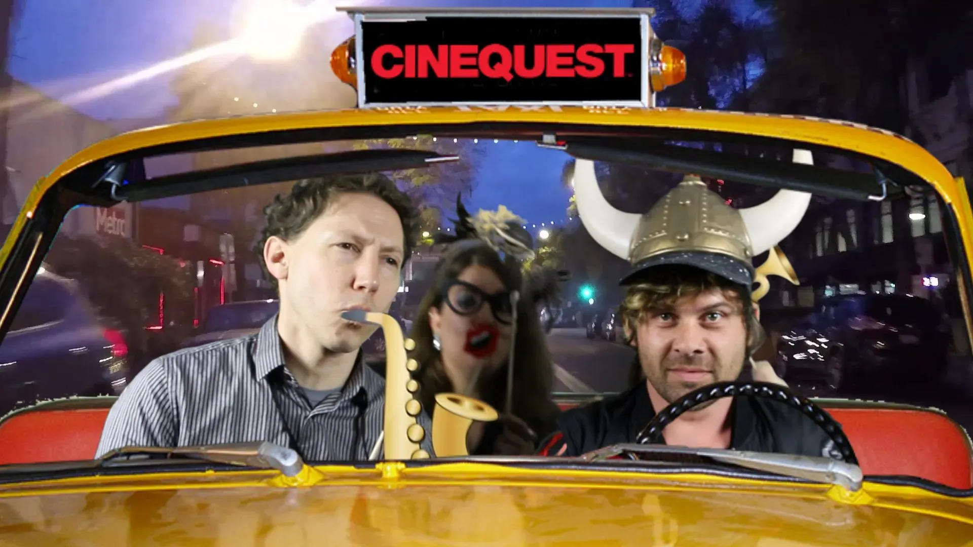 A guest composited into a custom branded green screen video scene