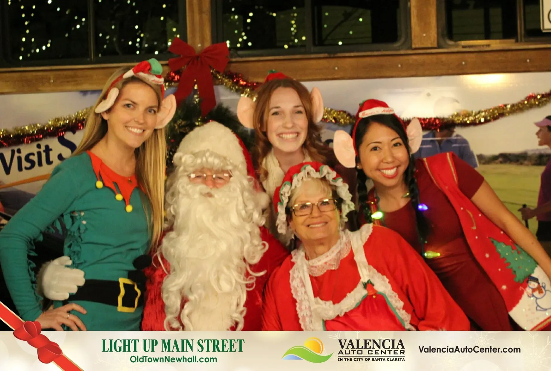 Holiday themed green screen photo with Santa scene