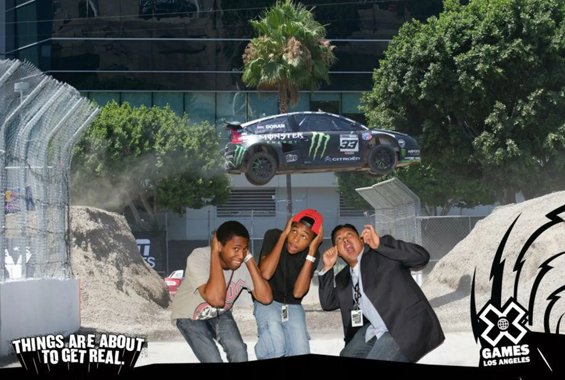 Green screen photo booth activation at the X Games